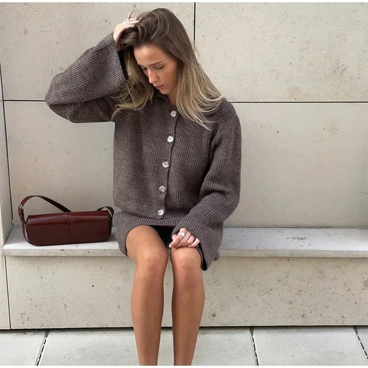 Damen Strickpullover und Rock Ensemble Drune