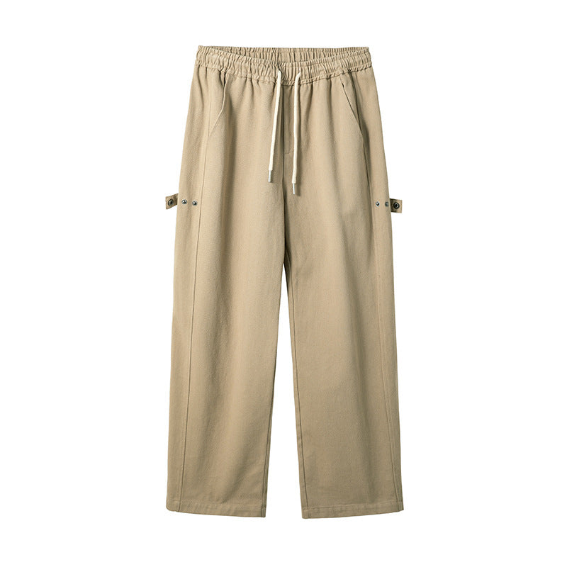 Herren Relaxed‑Fit Baumwoll‑Canvas‑Hose mit Elastikbund, Tunnelzug und Utility‑Seitenschlaufen Drune
