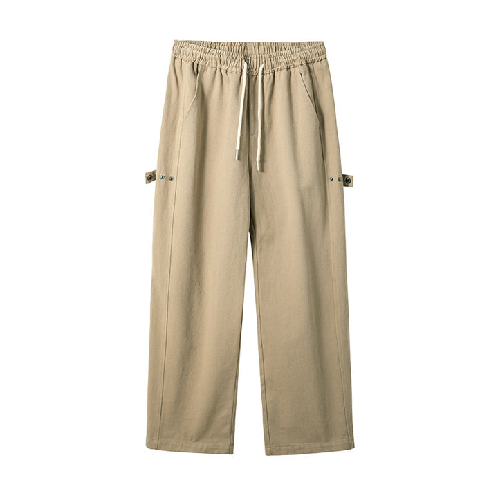 Herren Relaxed‑Fit Baumwoll‑Canvas‑Hose mit Elastikbund, Tunnelzug und Utility‑Seitenschlaufen Drune