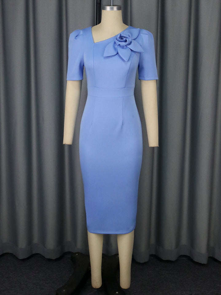 Damen figurbetontes Kleid mit floralem Dekor Drune