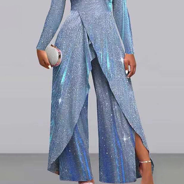Damen Glamouröser Jumpsuit mit schimmerndem Paillettenbesatz und eleganten Cut-Outs Drune