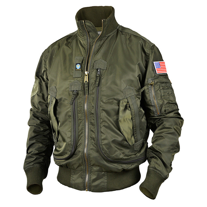 Herren nan klassische Bomberjacke im Fliegerstil mit Thermofutter Utility-Taschen und Rippbündchen Drune