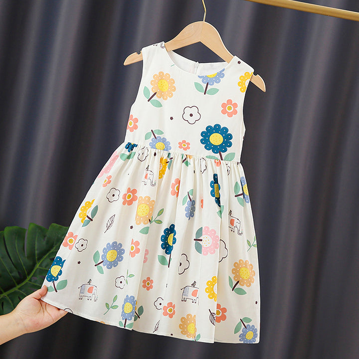 Mädchen Sommerkleid mit bunten Blumenmustern Drune