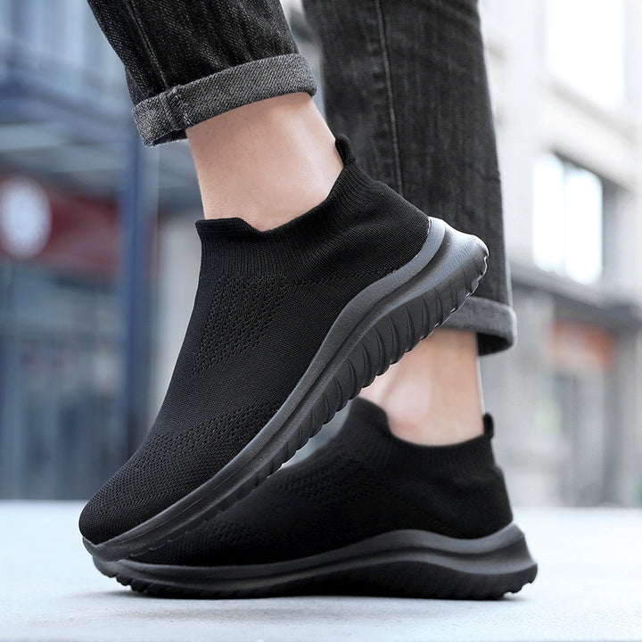 Unisex nan atmungsaktiver Strickslipper Sockenschuh mit elastischem Schaft und stoßdämpfender Sohle Drune