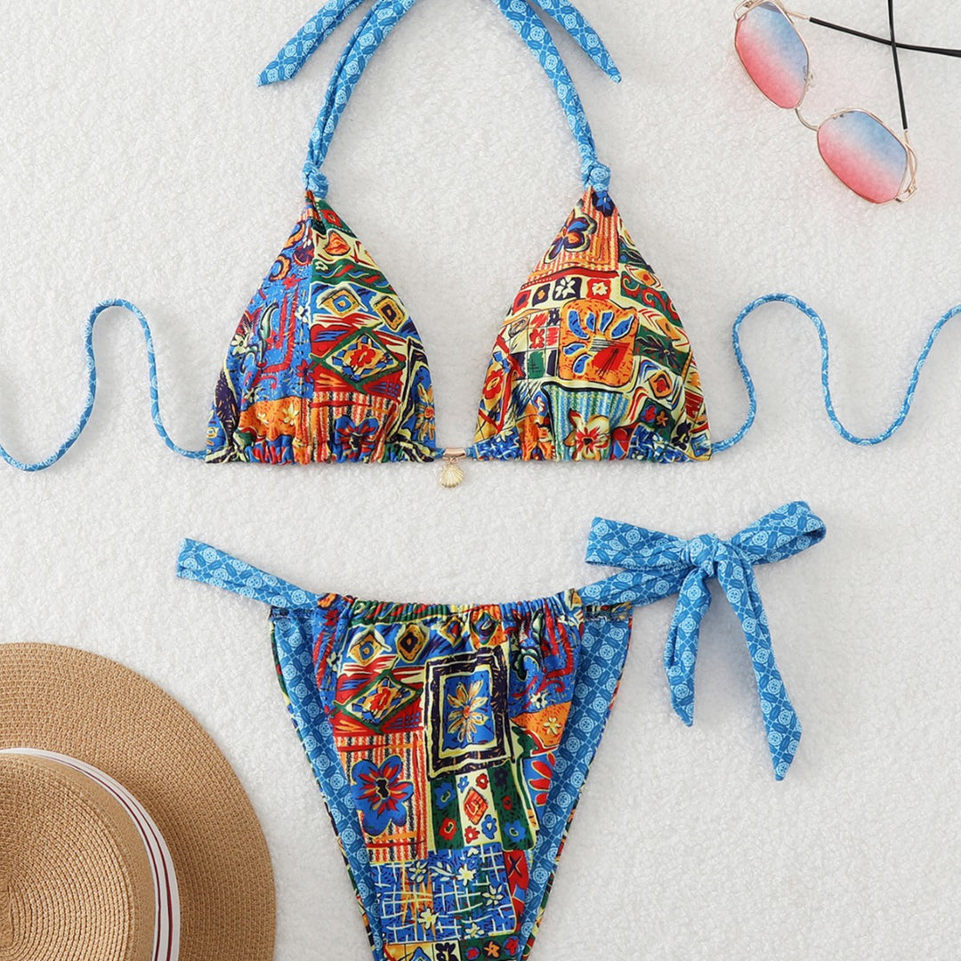 Damen Triangel-Bikini mit verspieltem Mustermix Drune