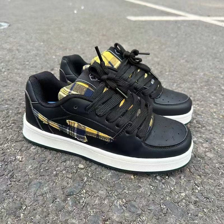 Damen Sneakers im modischen Karo-Design mit bequemer Dämpfung Drune