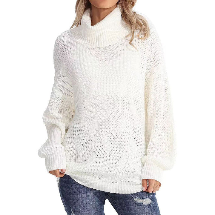 Damen Strickpullover mit hohem Kragen und strukturierter Maschenoptik Drune