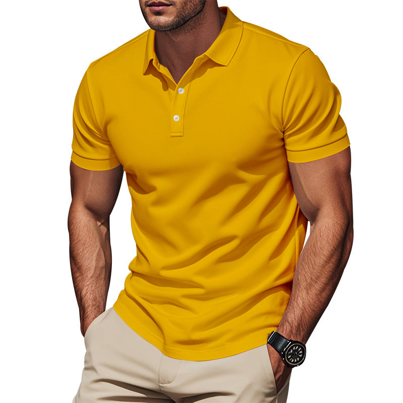 Herren Kurzarm Poloshirt aus atmungsaktivem Baumwollmix mit modernem Kragen Drune