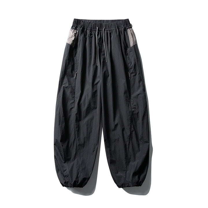 Herren Balloon-Silhouette Ripstop-Freizeit-Hose mit elastischem Tunnelzugbund, Zip-Taschen und D-Ring Drune