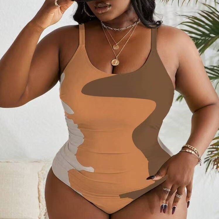 Damen Einteiler Badeanzug mit modernem Camouflage-Design Drune