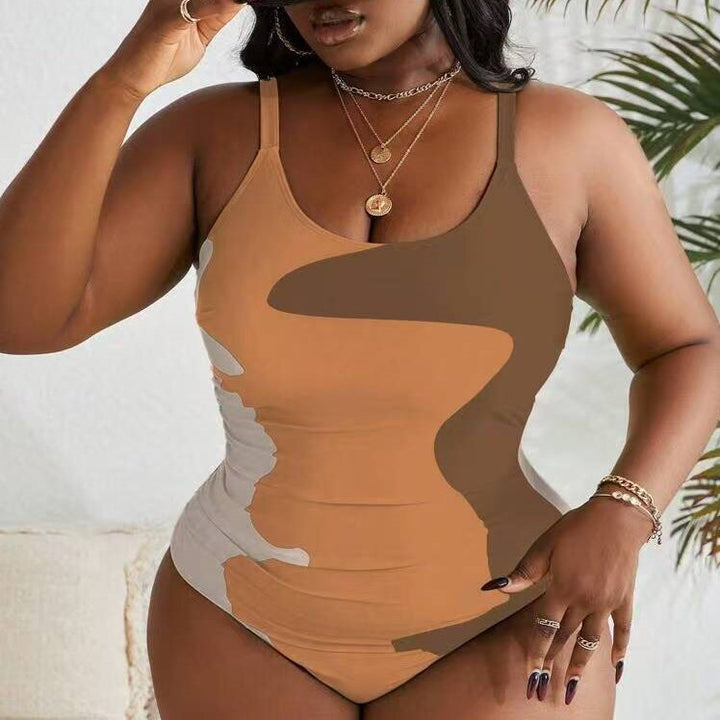 Damen Einteiler Badeanzug mit modernem Camouflage-Design Drune