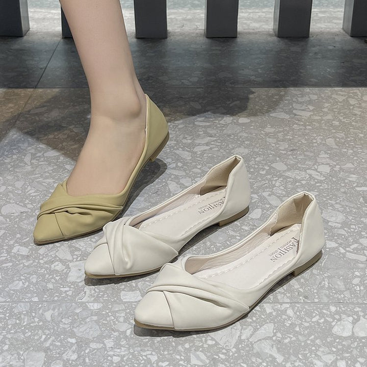 Damen Ballerinas mit eleganter Knoten-Details und rutschfester Sohle Drune