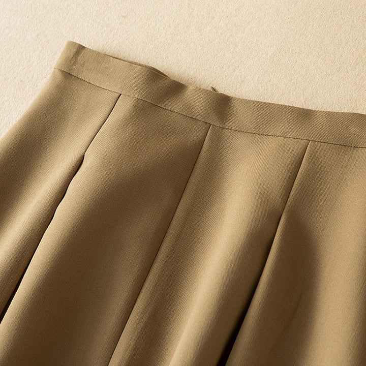 Damen Eleganter Midirock mit Falten Drune