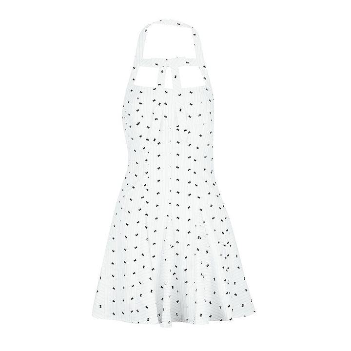 Damen Halterkleid mit floralem Design und schwingendem Saum Drune