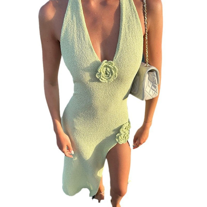 Damen verführerisches Strandkleid mit floralen Akzenten Drune