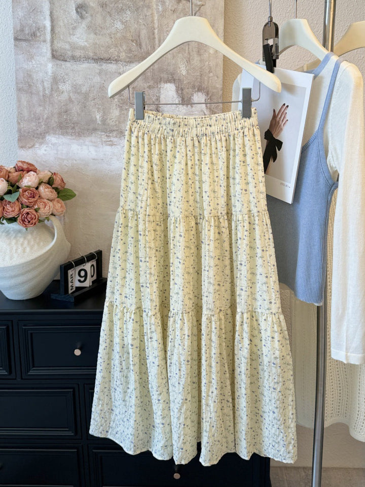 Damen Maxirock mit romantischem Blumenmuster und lässigem Design Drune
