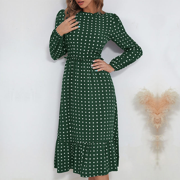 Damen Verspielt gemustertes Maxikleid mit Rüschendetails Drune