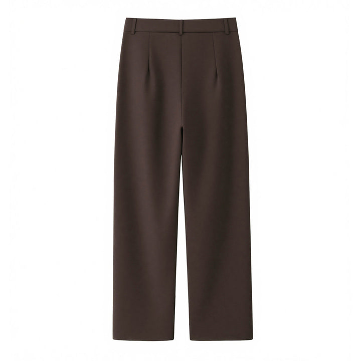 Damen Zweiteiliges Blazer-Set mit Wickelgürtel und weiter Bundfaltenhose Drune
