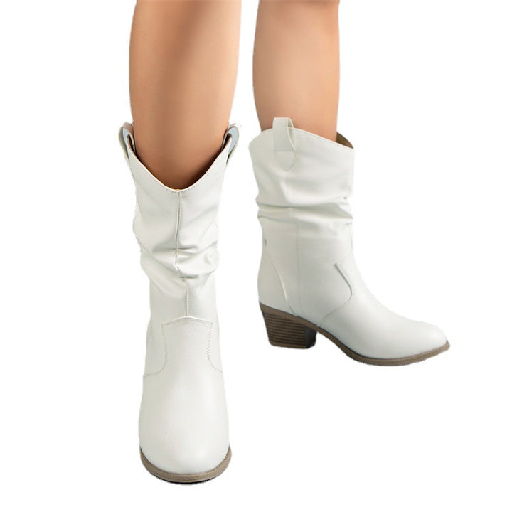 Drune | Schwarze Leder Wasserdichte Damen Cowboystiefel