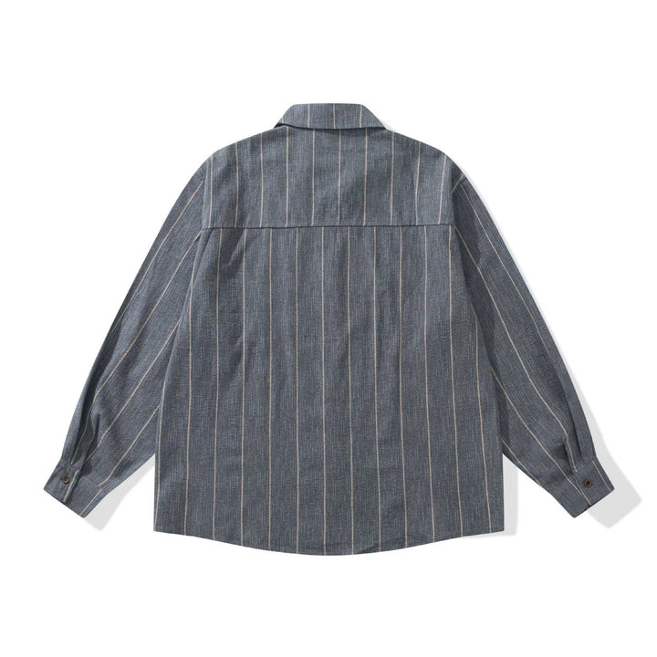 Herren Leichtes Overshirt im Relaxed‑Schnitt mit feiner Streifenstruktur Drune