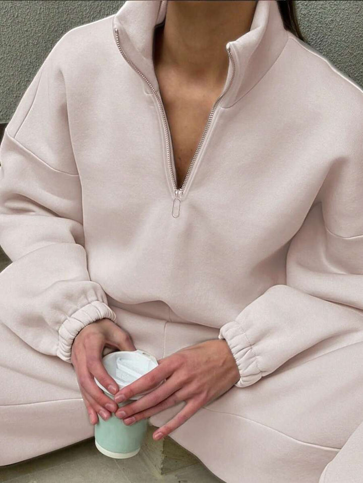 Damen Pullover mit hohem Kragen und Reißverschluss Drune