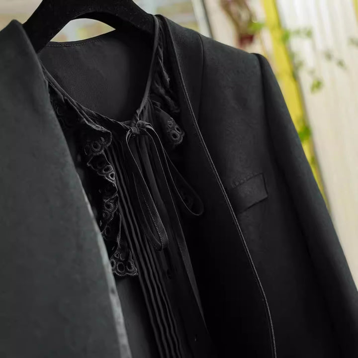 Damen Eleganter Blazer ohne Verschluss Drune