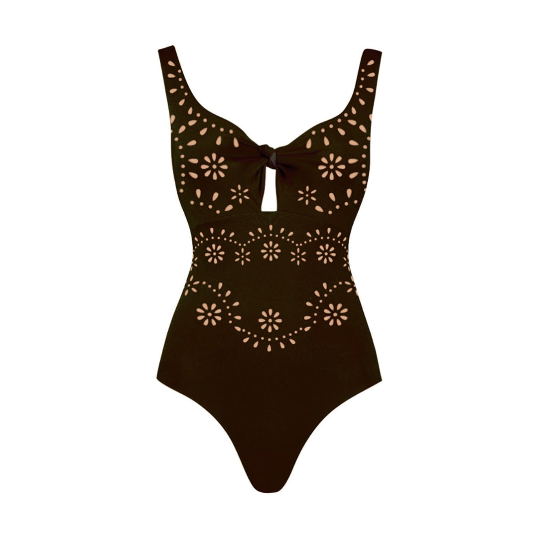 Damen Badeanzug und Rock-Set mit floralem Cut-Out Design Drune