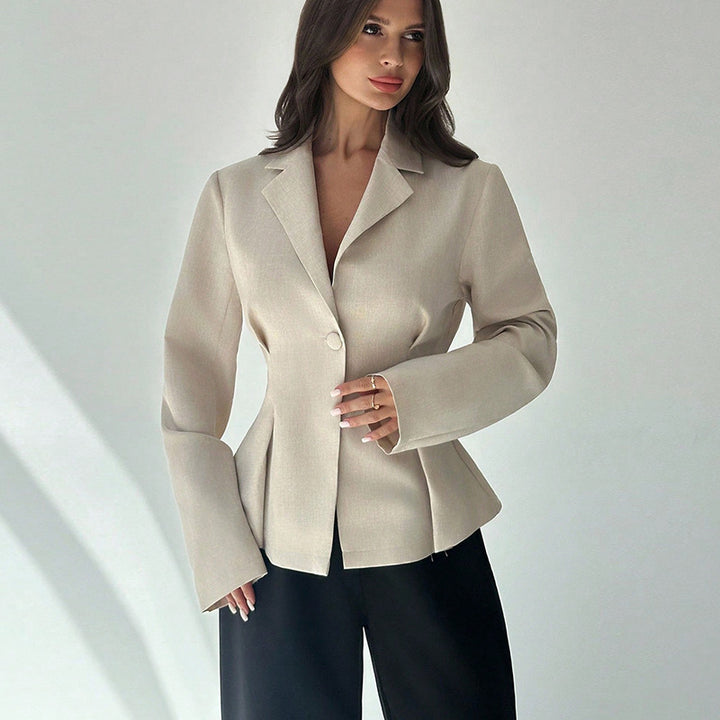 Damen modischer Blazer mit tailliertem Schnitt und feinem Stoff Drune