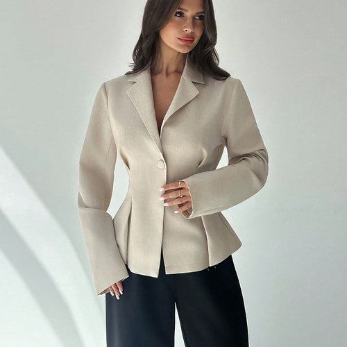 Damen modischer Blazer mit tailliertem Schnitt und feinem Stoff Drune