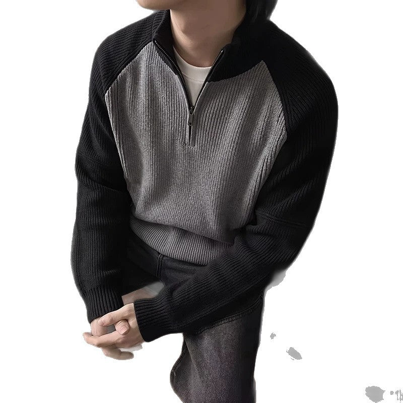 Herren Halbzip-Pullover mit Strickmuster Drune