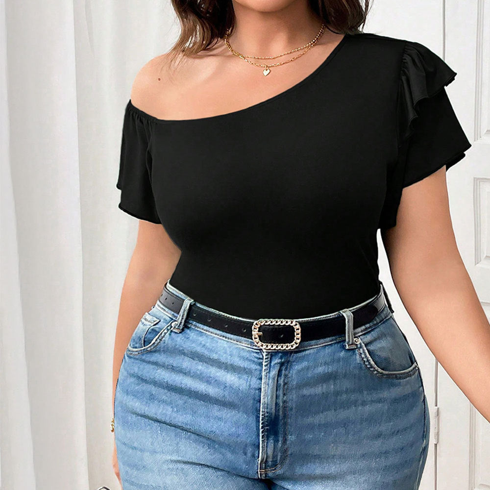 Damen Off-Shoulder Body mit Rüschendetail Drune