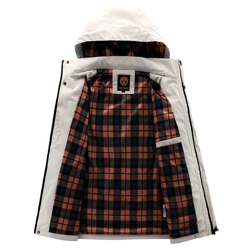 Herren  urbaner Softshell-Parka mit verstellbarer Kapuze, Brustreißverschluss und thermischer Isolierung Drune