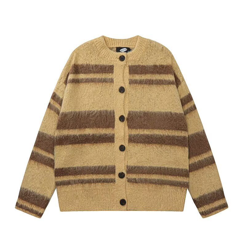 Damen Kuschelige Strickjacke mit Streifen Drune