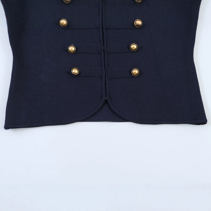Damen Militärisch inspirierte Kurzjacke mit goldener Zierknopfleiste Drune