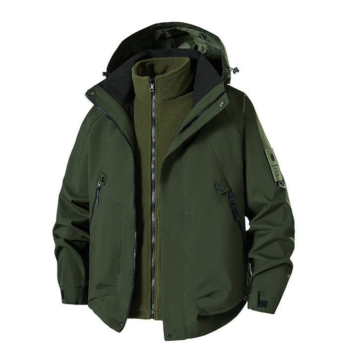Herren wetterfeste Hardshell-Jacke mit herausnehmbarer Thermofleece-Weste Drune