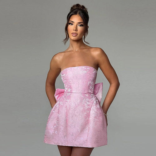 Damen Bereichertes Cocktailkleid mit drapiertem Oberteil und Schleifen-Details Drune