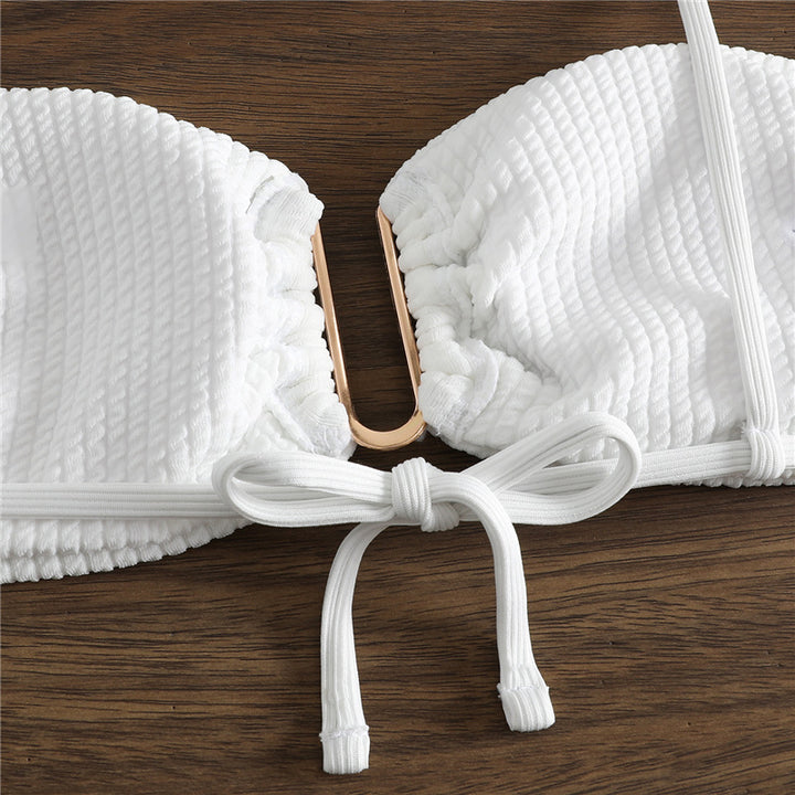 Damen Triangel-Bikini mit raffiniertem Rippendesign und verstellbaren Trägern Drune