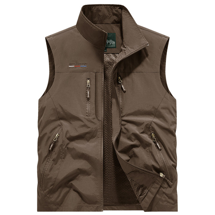 Herren Multifunktionale Outdoor-Utility‑Weste mit Mesh‑Innenfutter und zahlreichen Taschen Drune