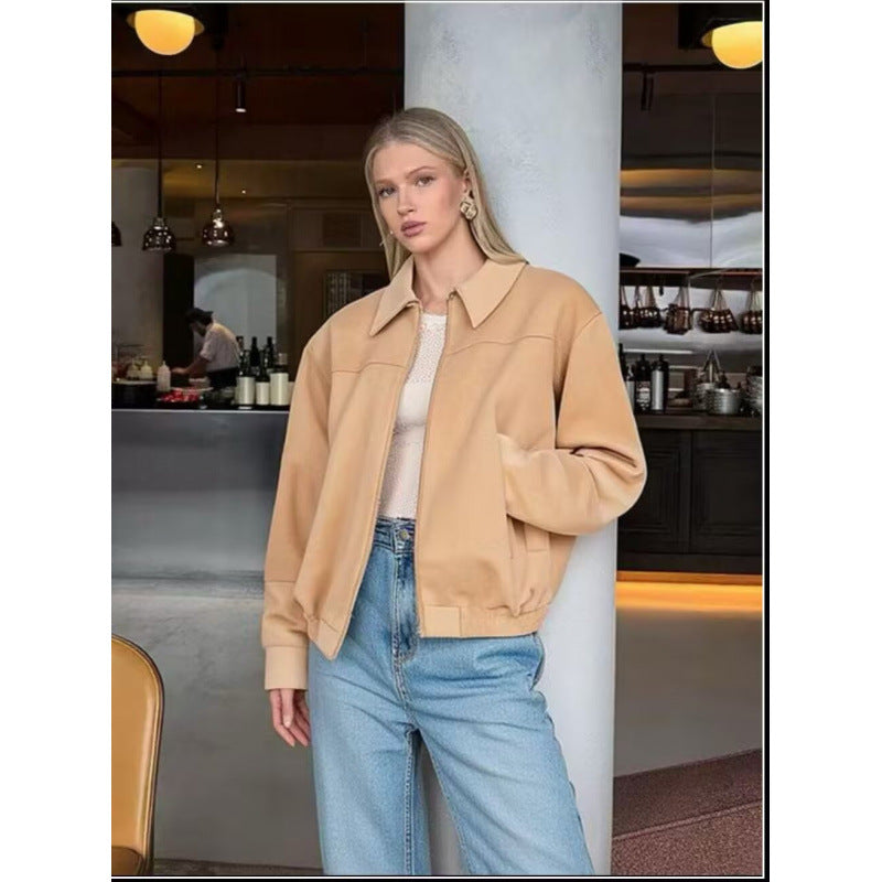 Damen lässige Echtlederjacke Drune