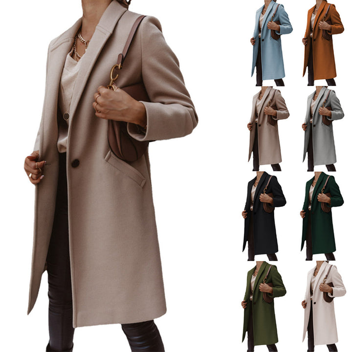 Damen eleganter Longblazer mit schmalem Schnitt und praktischen Taschen Drune