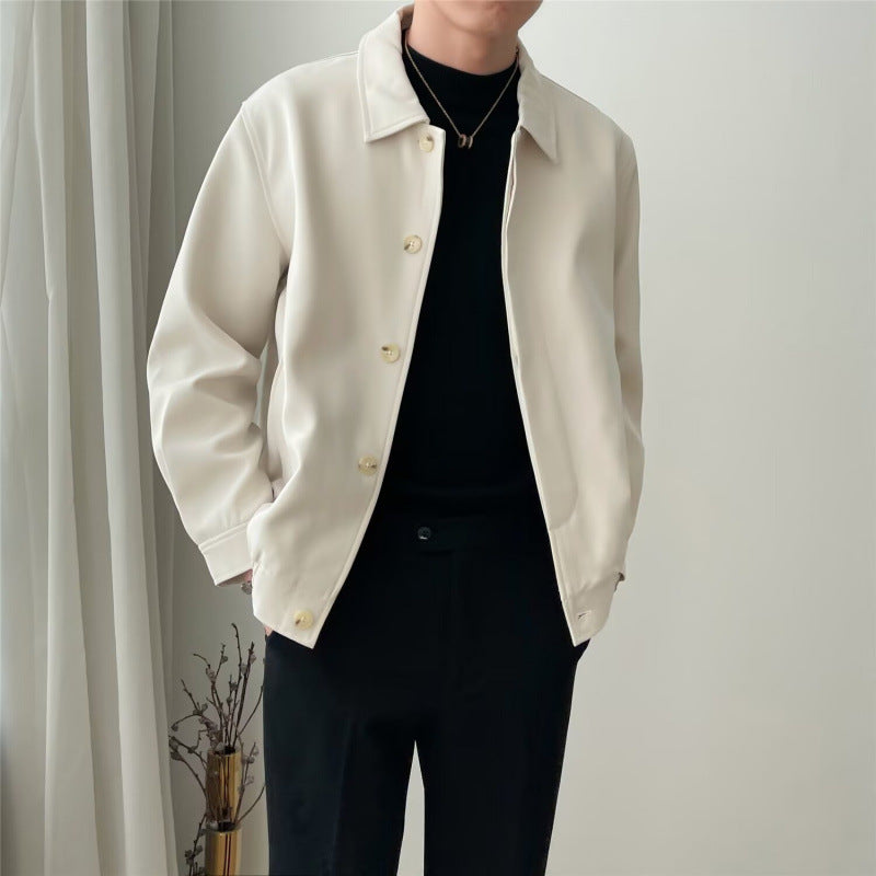 Herren Modische Jacke mit Druckknöpfen Drune