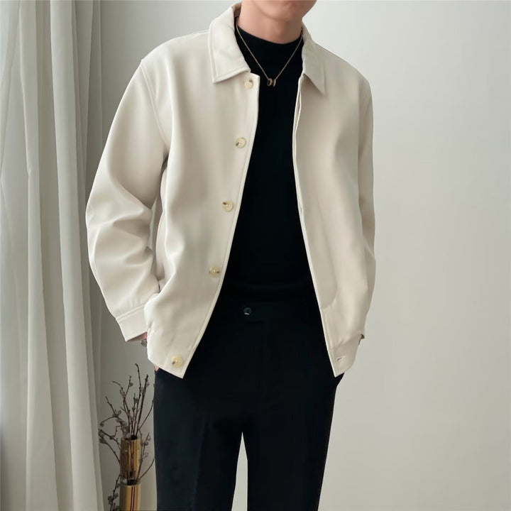 Herren Modische Jacke mit Druckknöpfen Drune