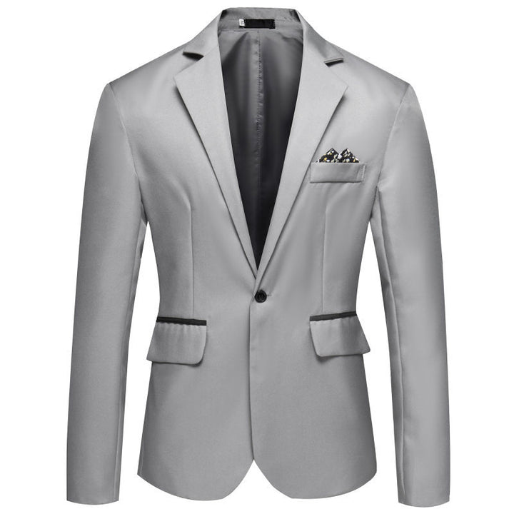 Herren Slim-Fit Smoking-Sakko mit Ein-Knopf‑Verschluss und kontrastierten Pattentaschen Drune