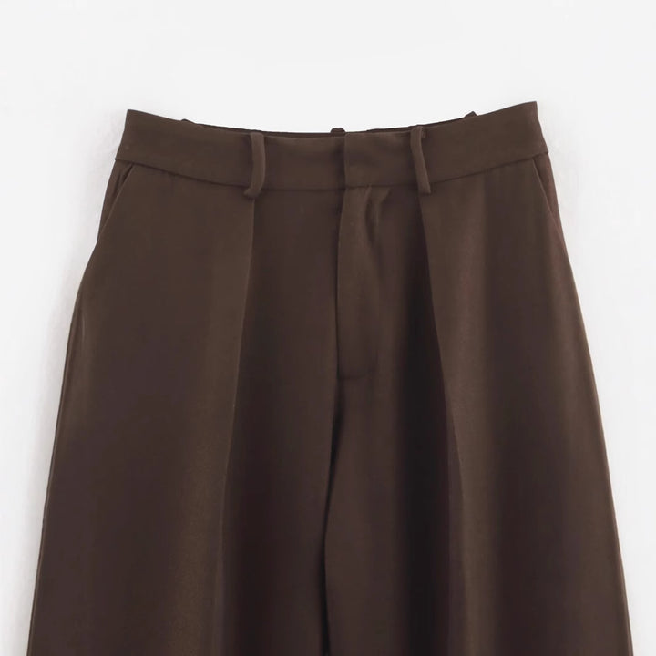 Damen nan hochtaillierte Anzughose mit Bügelfalte und tapered Schnitt Drune