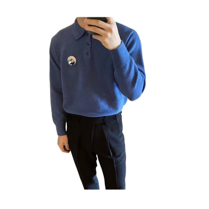 Herren lässiger Polo-Pullover aus hochwertigem Material Drune