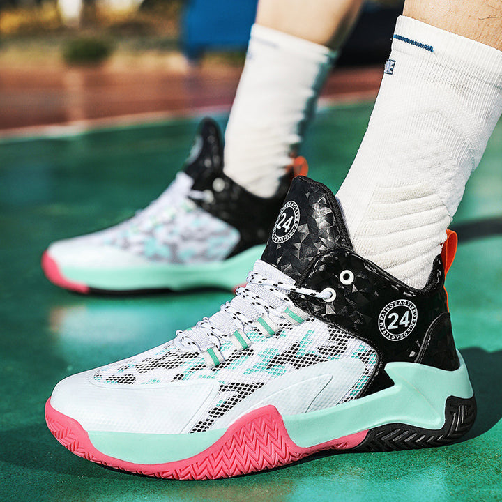Herren High-Top Basketball-Sneaker mit verstärkter Zehenkappe, stabiler Fersenstütze und multidirektionaler Traktionssohle Drune