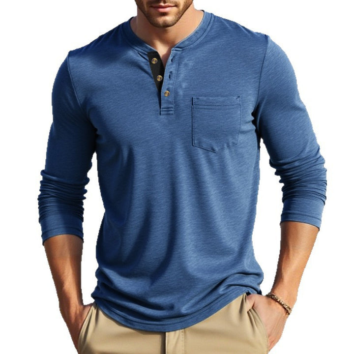Herren Langarmshirt mit modischem Knopfdetail Drune