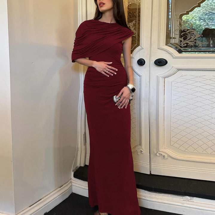 Damen Elegantes Maxi-Kleid mit drapiertem Oberteil Drune