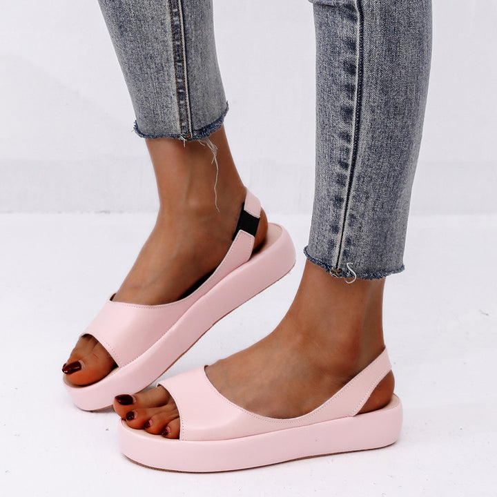 Damen Slingback Sandalen mit modischem Plateau und verstellbarem Riemen Drune