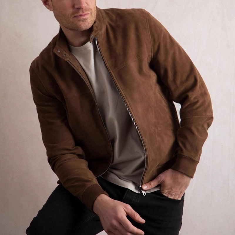 Herren hochwertige Wildlederjacke im modernen Schnitt Drune